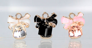 Rhinestone Charm, Crystal Charms, Pink, White or Black, Square Glass Beads,