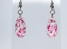 Load image into Gallery viewer, Earrings, Dark Pink Oval Flower Earrings, Pink Flower
