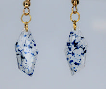 Load image into Gallery viewer, Earrings, Blue Flower Earrings Polygon, Unique Handmade Gift
