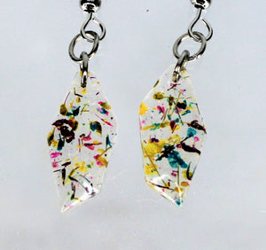 Earrings, Rainbow Polygon  Flower Earrings, Unique Handmade Gift
