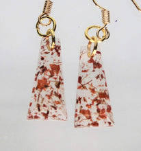 Load image into Gallery viewer, Earrings, Red Earrings, Red Triangle Flower, Unique Handmade Gift
