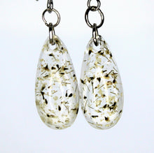 Load image into Gallery viewer, Earrings, White Flower Earrings Oval, Unique Handmade Gift
