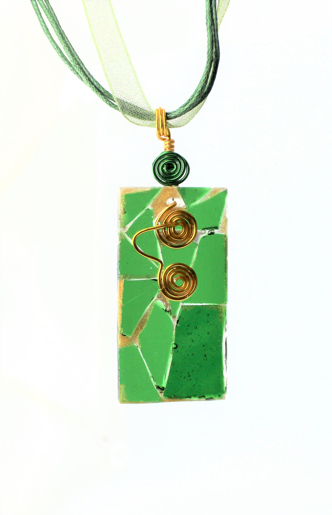 Emerald, Green Glass Necklace, Emerald Glass Necklace, Unique Handmade Gift
