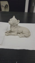 Load and play video in Gallery viewer, Chihuahua Statue, tricolor chihuahua figurine made of concrete.
