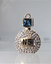 Load image into Gallery viewer, Rhinestone Charm large blue or clear stone accent
