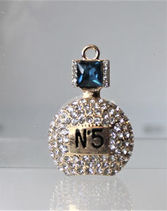 Rhinestone Charm large blue or clear stone accent
