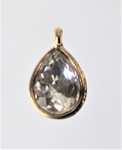 Load image into Gallery viewer, Rhinestone Charm, Crystal Teardrop, Small Gold Crystal, 99 cents each
