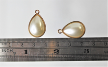Load image into Gallery viewer, Teardrop, Small Gold Faux Pearl Tear drop,
