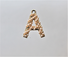 Load image into Gallery viewer, A Charm, Initial, Letter, Rhinestone Charm
