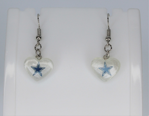 Dallas Cowboys Earrings, Blue Star