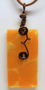 Orange Glass Necklace, Unique Handmade Gift
