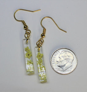 Pressed Flower Earrings 4 Mexican Elder flowers, dried flower earrings, botanical earrings, confetti earrings, terrarium earrings