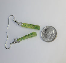 Load image into Gallery viewer, Earrings, Green Rectangle Flower Earrings, Unique Handmade Gift
