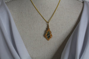 Teal Glass Necklace, Unique Handmade Gift