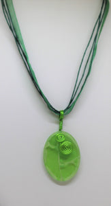 Green, Green Glass Necklace, Chartreuse, Unique Handmade Gift