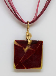 Ruby Red Glass Necklace, Ruby Pendant, Unique Handmade Gift