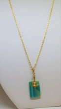 Load image into Gallery viewer, Teal Glass Necklace, Unique Handmade Gift
