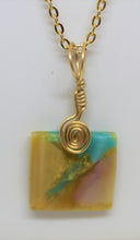 Load image into Gallery viewer, Tan and Teal Necklace, Unique Handmade Gift
