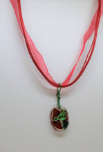 Load image into Gallery viewer, Tiny Red and Green Glass Pendant, Unique Handmade Gift
