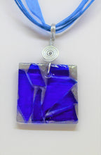 Load image into Gallery viewer, Blue Glass Necklace, Unique Handmade gift
