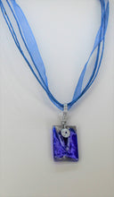 Load image into Gallery viewer, Blue Glass Necklace, unique handmde gift

