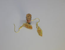 Load image into Gallery viewer, Orange Polygon Pressed Flower Earrings,  dried flower earrings, botanical earrings, confetti earrings, terrarium earrings
