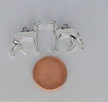 Load image into Gallery viewer, Dog Charm, Greyhound Charms, These charms are double sided and represent the doberman beautifully. Take a look...
