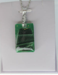 Emerald, Green Glass Necklace, Emerald Glass Necklace, Unique Handmade Gift