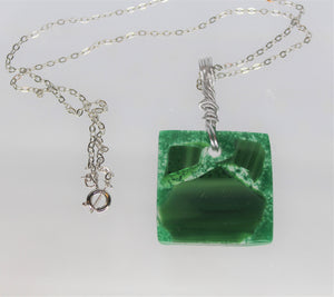 Emerald, Green Glass Necklace, Emerald Necklace, Unique Handmade Gift