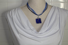 Load image into Gallery viewer, Blue Glass Necklace, Unique Handmade gift
