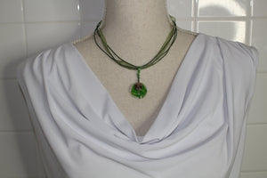 Green, Green Glass Necklace, Emerald Glass, Chartreuse, Unique Handmade Gift