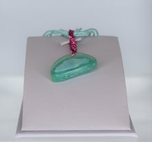 Load image into Gallery viewer, Teal Glass Necklace, Unique Handmade Gift
