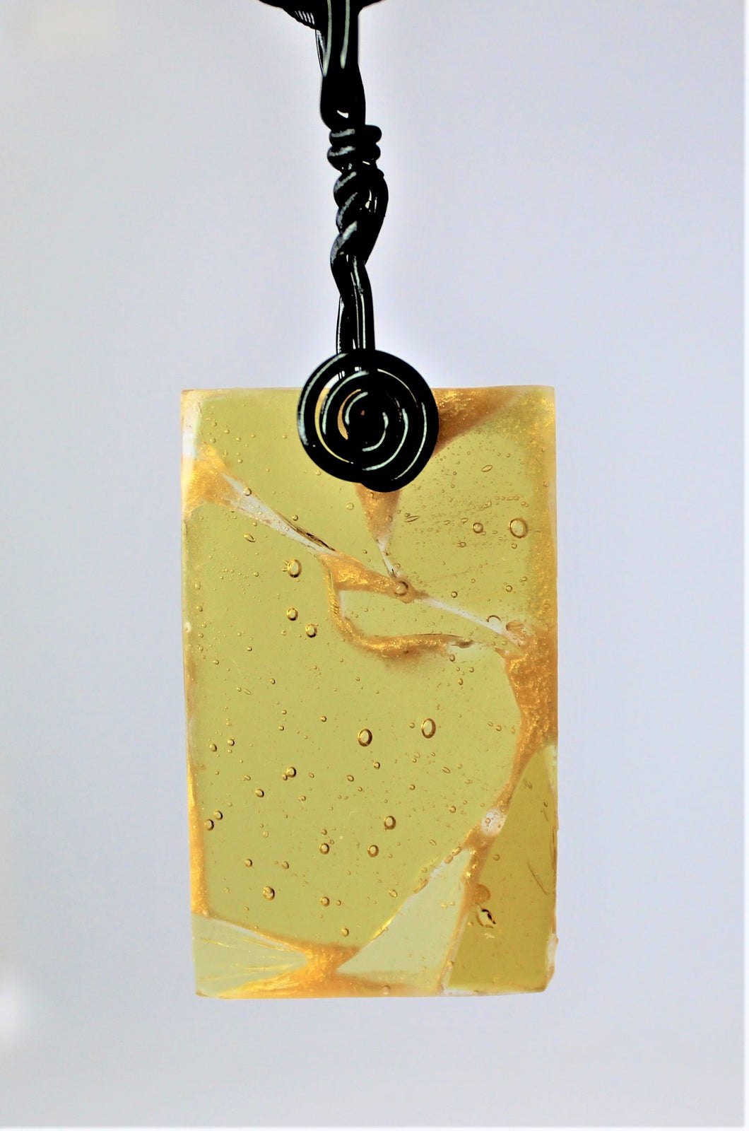 Yellow Glass Necklace, Unique Handmade gift