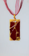 Load image into Gallery viewer, Ruby Red Glass Necklace, Red Pendant, Unique one of a kind gift
