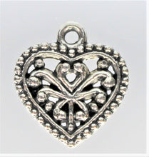 Load image into Gallery viewer, Heart, Paisley heart, Filigree heart charm
