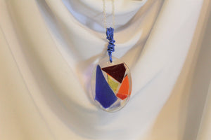 Rainbow Glass Necklace, Unique Handmade Gift