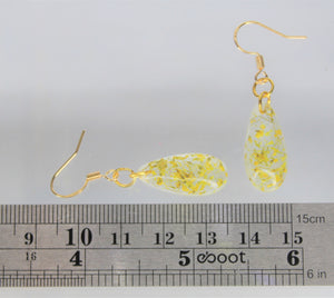 Earrings, Yellow Flower Earrings Oval, Unique Handmade gift