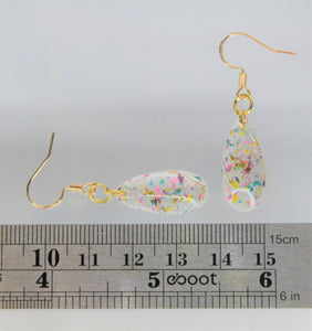 Earrings, Rainbow Oval Flower Earrings, Unique Handmade Gift
