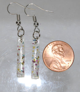 Earrings, Rainbow Rectangle Flower Earrings, Unique Handmade Gift