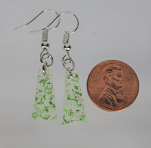 Load image into Gallery viewer, Earrings, Green Triangle Flower Earrings, Unique Handmade Gift
