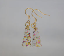 Load image into Gallery viewer, Earrings, Rainbow Triangle Flower Earrings, Unique Handmade Gift
