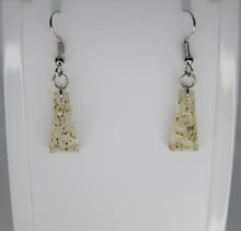 Load image into Gallery viewer, Earrings, White Flower Earrings Triangle, Unique Handmade gift
