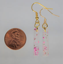 Load image into Gallery viewer, Earrings, Dark Pink Rectangle Flower Earring, Unique Handmade Gift
