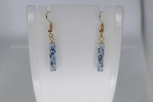 Load image into Gallery viewer, Earrings, Blue Flower Earrings, Rectangle, Unique Handmade Gift
