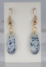 Load image into Gallery viewer, Earrings, Blue Flower Earrings Oval, Unique Handmade Gift
