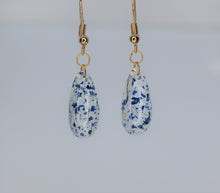 Load image into Gallery viewer, Earrings, Blue Flower Earrings Oval, Unique Handmade Gift

