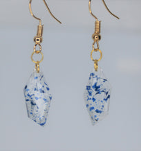 Load image into Gallery viewer, Earrings, Blue Flower Earrings Polygon, Unique Handmade Gift
