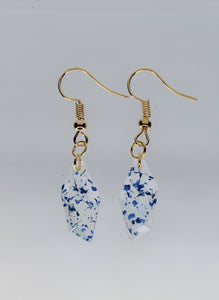 Earrings, Blue Flower Earrings Polygon, Unique Handmade Gift