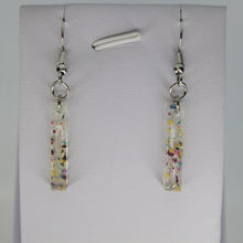 Load image into Gallery viewer, Earrings, Rainbow Rectangle Flower Earrings, Unique Handmade Gift
