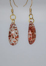 Load image into Gallery viewer, Earrings, Red Oval Flower Earrings, Unique Handmade Gift
